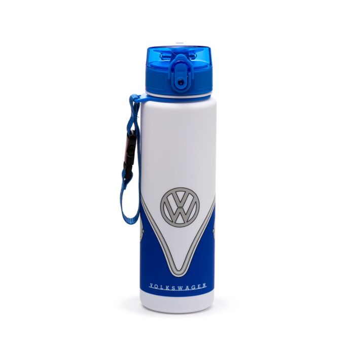 Nerozbitná plastová láhev s víčkem  600ml - Volkswagen VW T1 Camper Bus Modrý