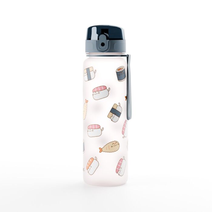 Nerozbitná plastová láhev s víčkem 600ml - Kočka Pusheen - Sushi Club 