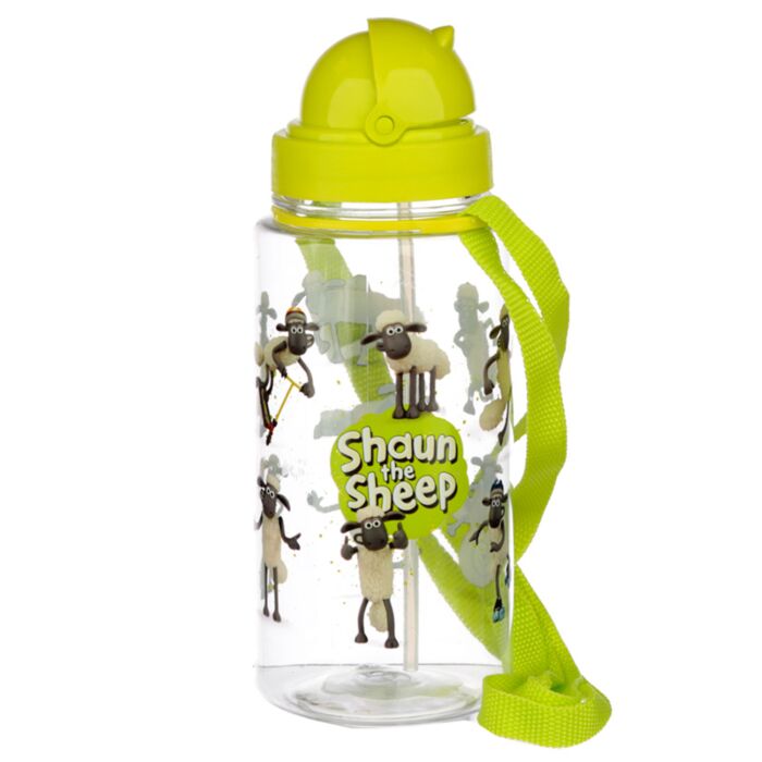 Láhev na vodu pro děti  s brčkem 450ml-Ovečka Shaun