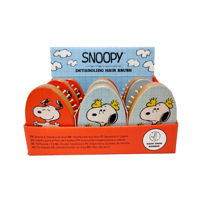 Bambusový kartáč na vlasy  Peanuts Snoopy & Woodstock 
