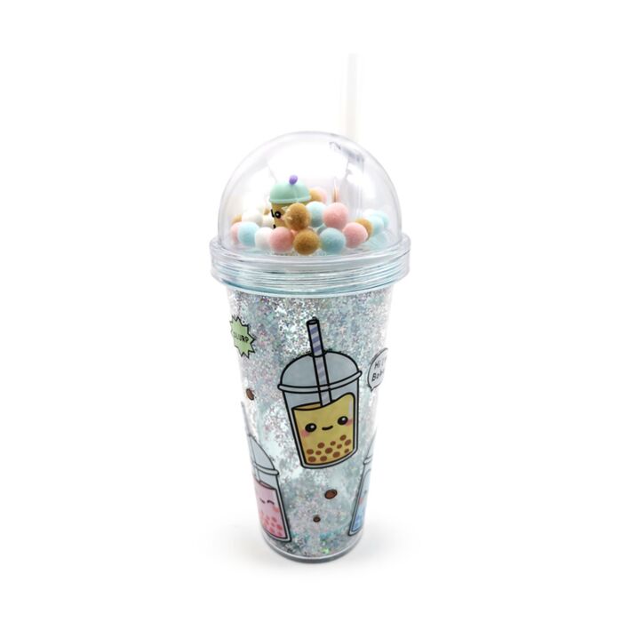 Kelímek - brčko - víčko - ozdoby - Foodiemals - Bubble Tea 