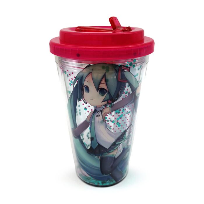 Kelímek - brčko - víčko - Hatsune Miku 