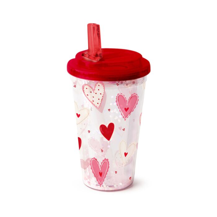 Kelímek - brčko - víčko - Amore - Láska - Srdce