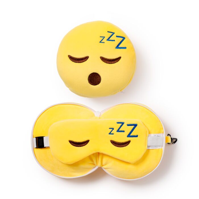 Cestovní polštář a maska na oči  Relaxeazzz - Spící smajlík Snoozie