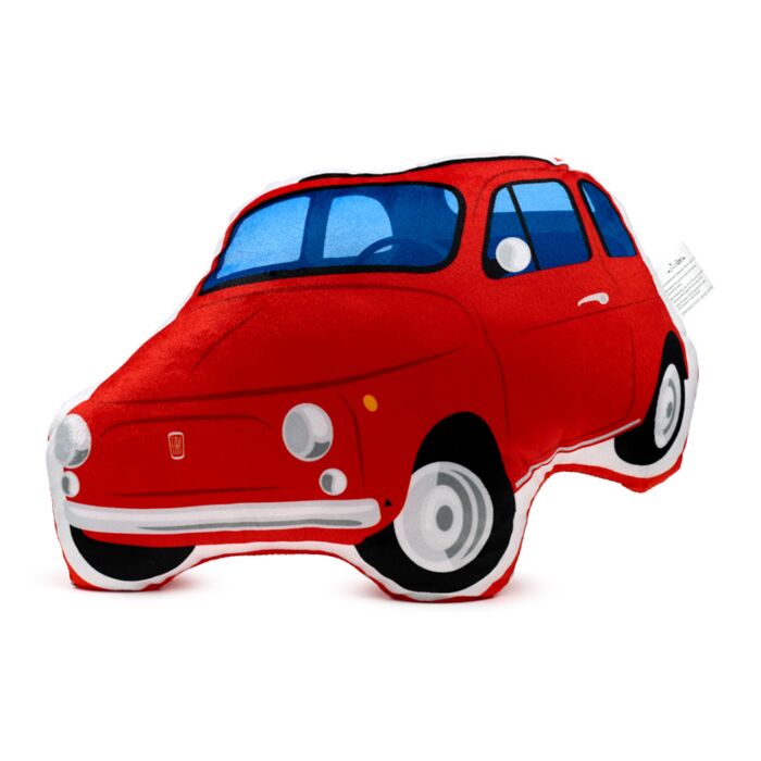 Plyšový polštář  - Fiat 500 - Červený