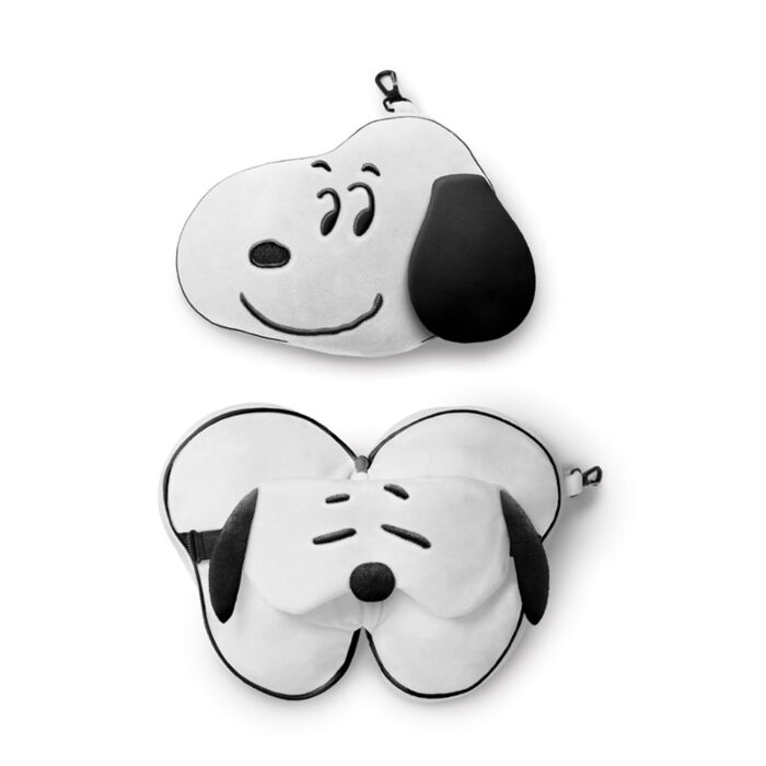 Cestovní polštář a maska na oči  Relaxeazzz - Peanuts Snoopy & Woodstock 
