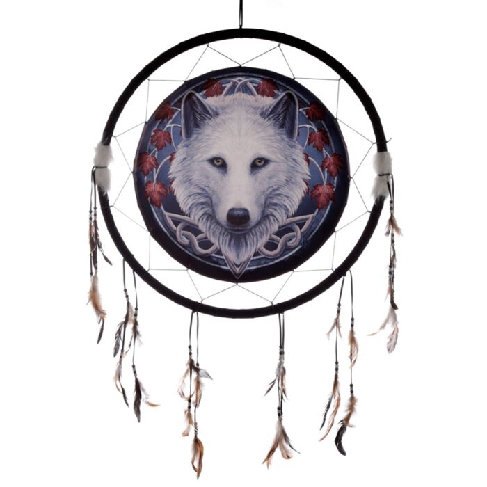 Lapač snů 60cm - Vlk Ochránce podzimu, design Lisa Parker