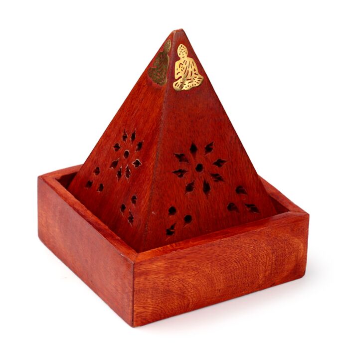 Krabička - vonné kužely - mangové dřevo -pyramida - Buddha 