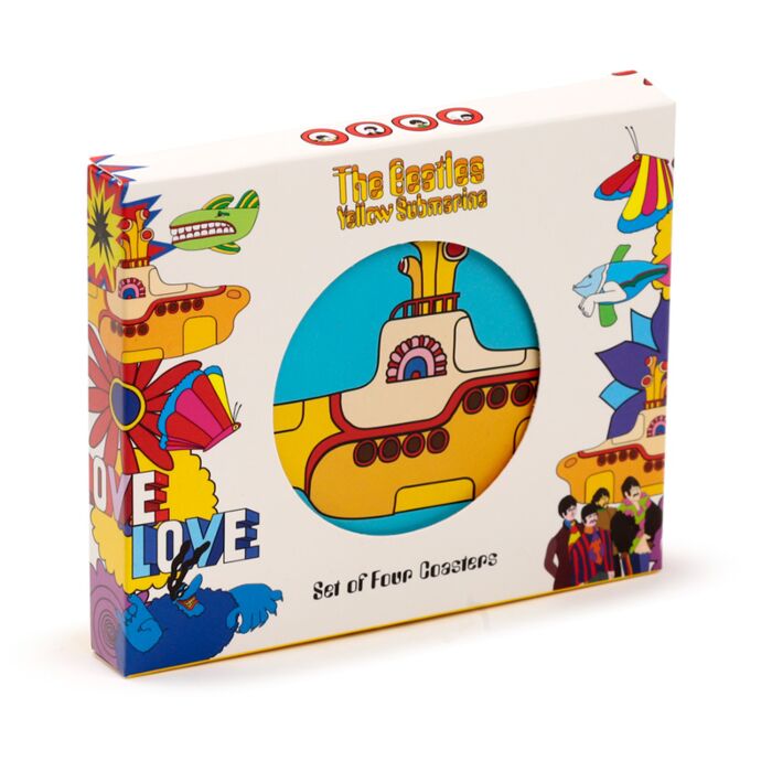Sada 4 podtácků - The Beatles - Yellow Submarine 