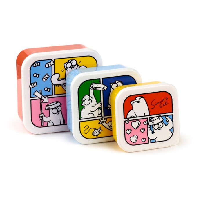Svačinový box 3 ks  - M/L/XL - Simon's Cat 2024- Simonova kočka