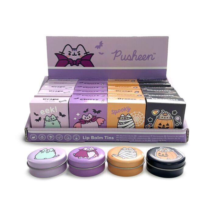 Balzám na rty - plechová krabička-  Kočka Pusheen - Halloween 