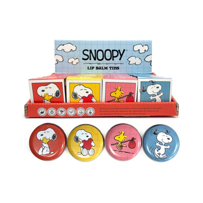 Balzám na rty - plechová krabička - Peanuts Snoopy & Woodstock 