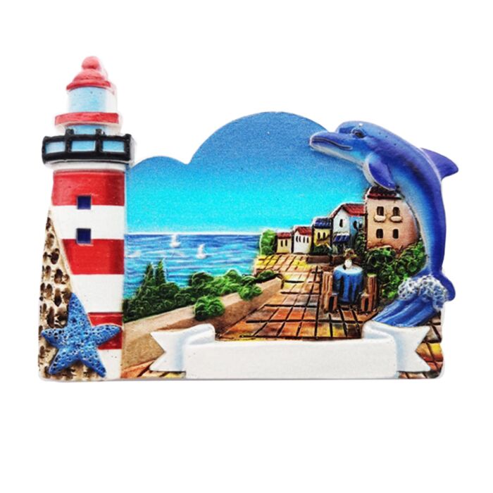 Magnet - 3D- Pobřeží - Maják a delfín