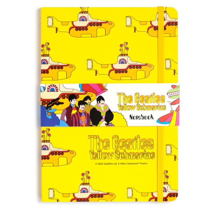 Linkovaný A5 zápisník z recyklovaného papíru-The Beatles Yellow Submarine