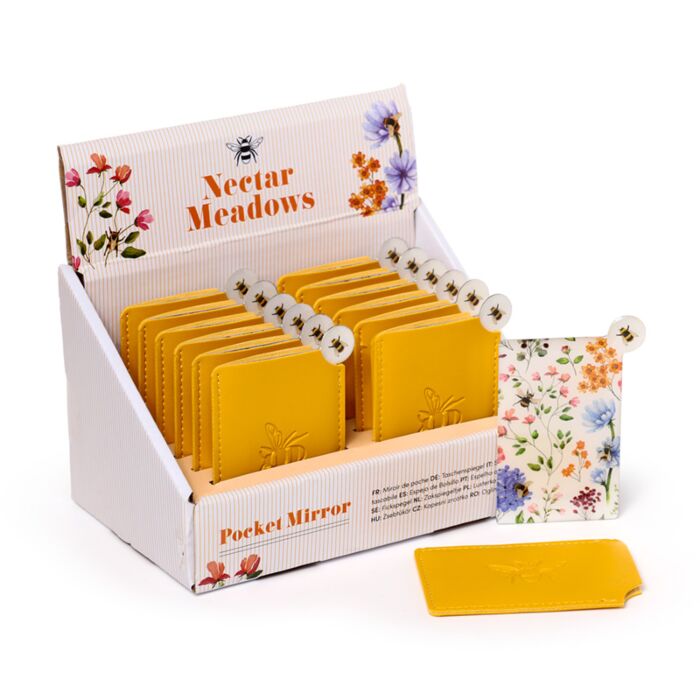 Kapesní zrcátko v pouzdru - Včela- Meadows