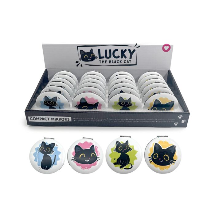 Kompaktní zrcátko - Černá kočka  Lucky 