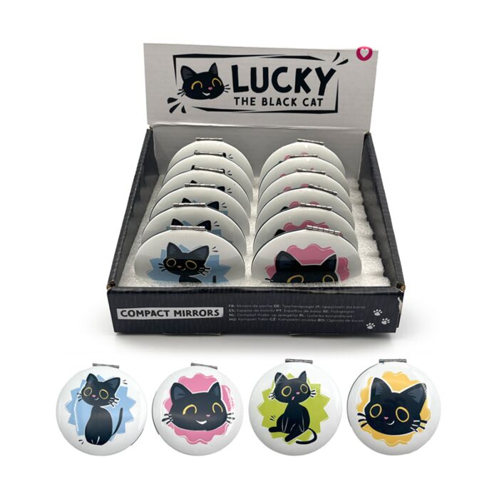 Kompaktní zrcátko - Černá kočka  Lucky 