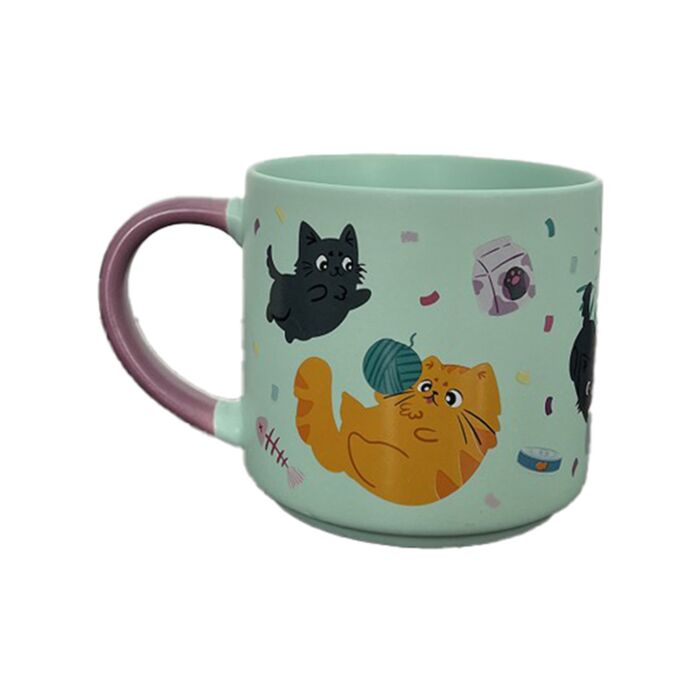 Porcelánový hrnek  - velký - Kočka Beans & Co
