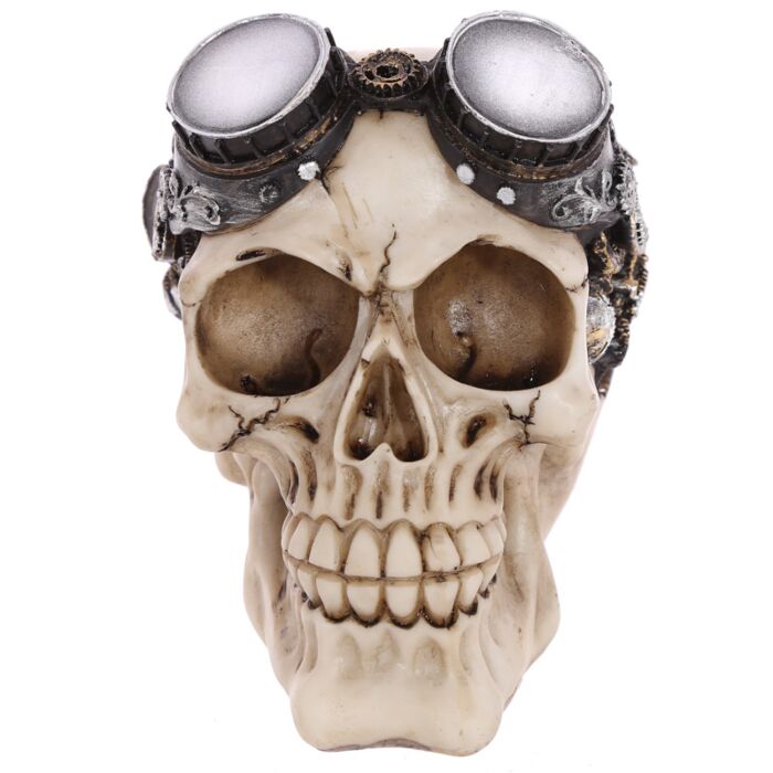 Dekorace - Lebka s brýlemi- Steampunk