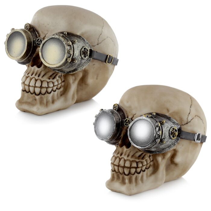 Dekorace - Steampunk - Lebka s brýlemi