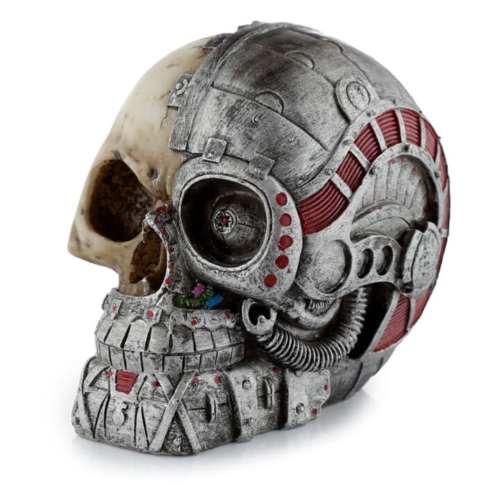Dekorace - Steampunk - Lebka napůl robot