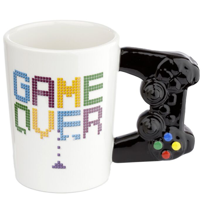 Keramický hrnek s tvarovaným  uchem-Game Over