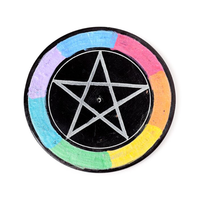 Stojánek - vonné tyčinky  a jehlany - mastek -Čakra-Pentagram