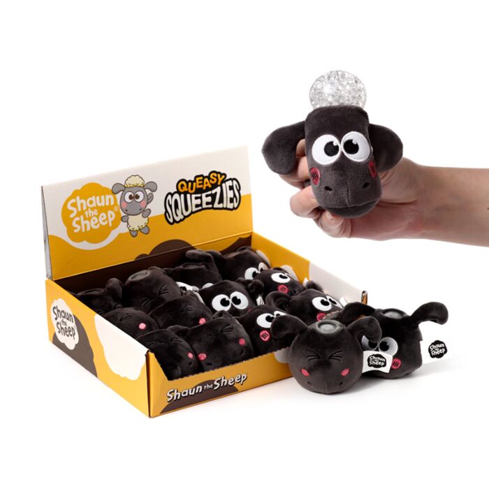 Plyšová mačkací hračka antistres - Queasy Squeezies - Ovečka  Shaun