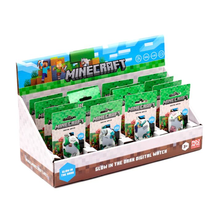Digitální silikonové hodinky - Minecraft obličeje - svítící ve tmě