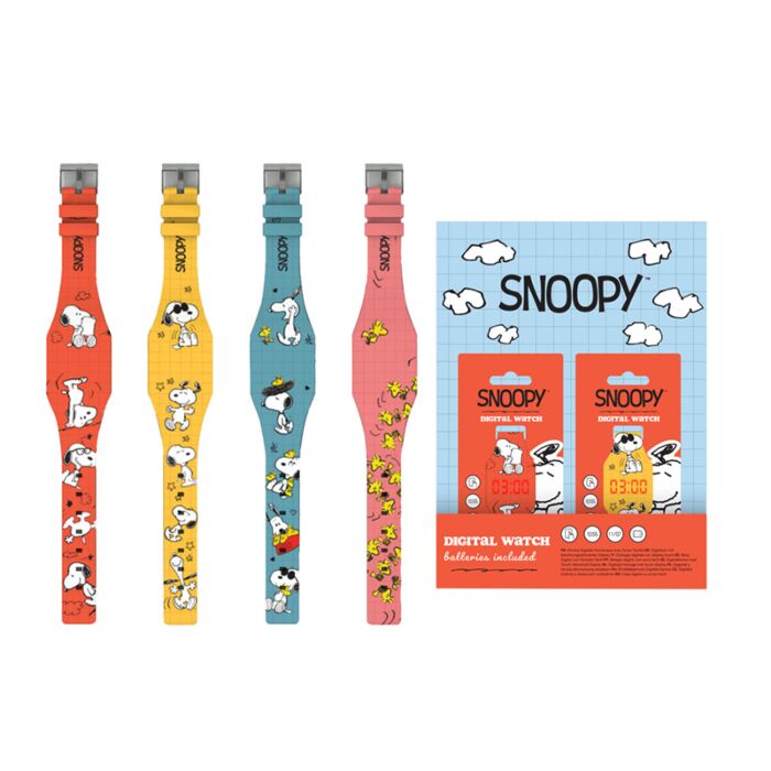 Digitální silikonové hodinky - Peanuts Snoopy & Woodstock 