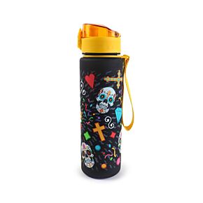 Nerozbitná plastová láhev s víčkem 600ml - Lebka Mexiko