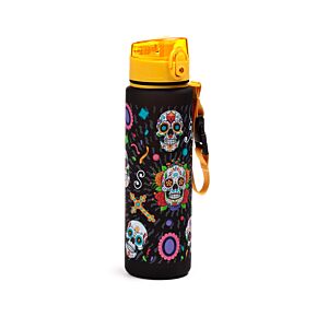 Nerozbitná plastová láhev s víčkem 600ml - Lebka Mexiko