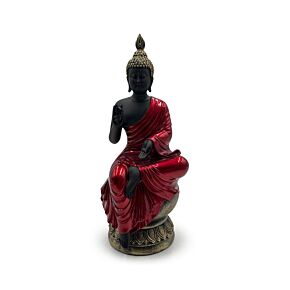 Dekorace - soška - Thai Buddha - osvícení  - červeno černo zlatá