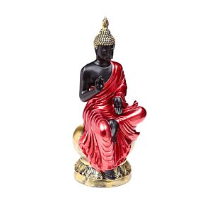 Dekorace - soška - Thai Buddha - osvícení  - červeno černo zlatá