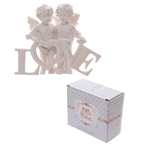 Dekorace - soška - Anděl - Kus nebe -Cherubín -  "L O V E"