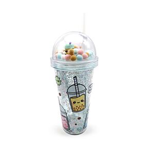 Kelímek - brčko - víčko - ozdoby - Foodiemals - Bubble Tea 