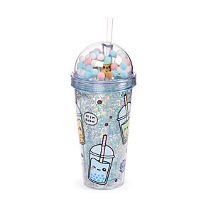Kelímek - brčko - víčko - ozdoby - Foodiemals - Bubble Tea 