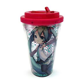 Kelímek - brčko - víčko - Hatsune Miku 