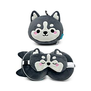 Cestovní polštář a maska na oči Relaxeazz  Husky  Luna