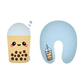 Cestovní polštář a hračka Swapseazzz -plyšový -  Foodiemals-  Boba  Bubble Tea 