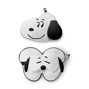 Cestovní polštář a maska na oči  Relaxeazzz - Peanuts Snoopy & Woodstock 