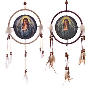 Lapač snů s potiskem - Anděl, design Lisa Parker, 16cm