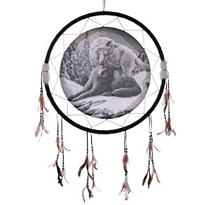 Lapač snů Sněhový polibek vlka, design Lisa Parker, 60cm