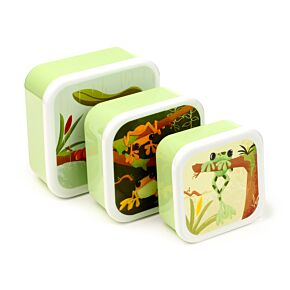 Svačinový box 3 ks - M/L/XL - Tropická žába