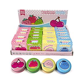 Balzám na rty - plechová krabička - Kočka Pusheen - ovoce