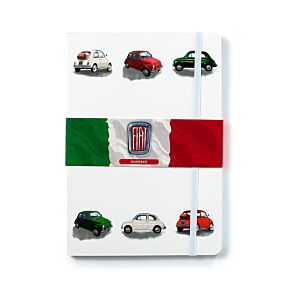 Linkovaný A5 zápisník z recyklovaného papíru - Fiat 500 Retro 