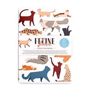 Linkovaný A5 zápisník z recyklovaného papíru - Kočka -Feline Fine Cats