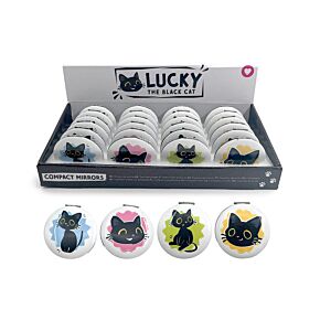 Kompaktní zrcátko - Černá kočka  Lucky 