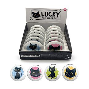 Kompaktní zrcátko - Černá kočka  Lucky 