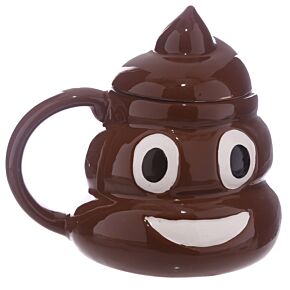 Keramický hrnek s víčkem - Emoji Hovínko